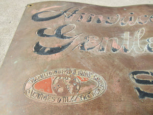 19c AMERICAN GENTLEMAN SHOE Sign HAMILTON BROWN Co LARGEST IN THE WORLD