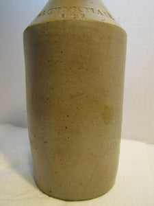 Antique 1847 O TINKHAM Salt-Glazed Pottery Stoneware 19c Root Beer Bottle