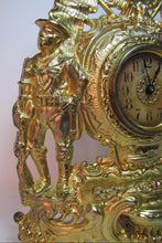 Load image into Gallery viewer, Antique early 1900s ARMY NAVY AMERICAN EAGLE Figural Cast Iron Brass Wash Clock
