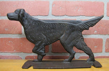 Load image into Gallery viewer, POINTER SETTER HUNTING DOG Cast Iron Boot Scraper Figural Door Stop Cabin Statue
