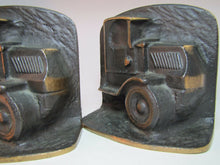 Load image into Gallery viewer, Old MACK TRUCK Bookends Bronze Brass High Relief Decorative Art Statue
