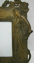 Load image into Gallery viewer, Art Nouveau Lovely Maiden Butterflies Flowers Antique Decorative Arts Frame
