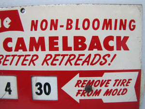 1940s FIRESTONE TIRES Advertising Sign Gas Station Repair Shop Retread Mold