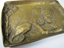 Load image into Gallery viewer, Antique Bronze Lion Decorative Art Tray Ornate High Relief Design Tree Landscape
