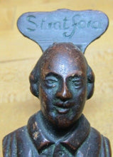 Load image into Gallery viewer, Stratford William Shakespeare Bust Old Bronze Brass Small Interior Door Knocker

