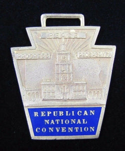 REPUBLICAN NATIONAL CONVENTION Old Medallion Fob RNC PEACE PROGRESS PROSPERITY
