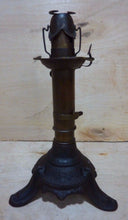 Load image into Gallery viewer, Antique Patent Adjustable Candlestick Lamp (Dr Hinds) 1864 65 68 Cast Iron Brass
