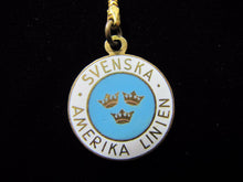 Load image into Gallery viewer, SWEDISH AMERICAN LINE Old Advertising Keychain Svenska Amerika Linien Souvenir
