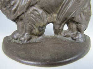 PEKINGESE Old Figural Dog Bronze Brass Doorstop Bookend Decorative Art Statue