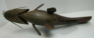 Folk Art  Catfish Fishing Decoy RAF Robert Allen Francis Adirondacks NY 1950s