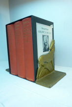 Load image into Gallery viewer, Antique Art Deco Cast Iron Antelope Deer Bookends original old gold book ends
