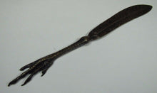 Load image into Gallery viewer, Antique BRONZE CHICKEN CLAW BIRD FOOT FEATHER Ornate Letter Opener Pager Turner
