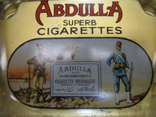 Load image into Gallery viewer, ABDULLA CIGARETTES Old Tobacco Ad ROG Glass Change Receiver Tray Cigar Sign Card
