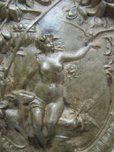 Load image into Gallery viewer, Antique Art Nouveau Nude Maiden Trinket Tray Bird in Hand Doe High Releif Beauty
