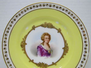 Madame Elisabeth France Antique Porcelain Portrait Plate French Princess Royalty