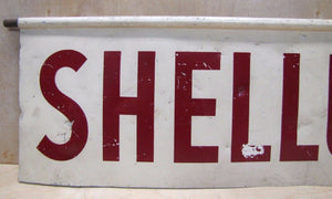 Orig Old SHELLUBRICATION Adv Sign 2 side SHELL Gas Station lube auto repair shop