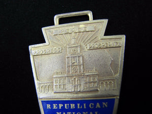 REPUBLICAN NATIONAL CONVENTION Old Medallion Fob RNC PEACE PROGRESS PROSPERITY