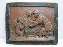 Load image into Gallery viewer, FORNI Antique CUPID &amp; PSYCHE Decorative Arts Ornate High Relief Plaque Cherub
