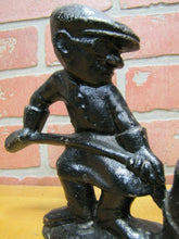 Load image into Gallery viewer, Antique Cast Iron PANGBORN Foundry Worker Doorstop Decorative Art Statue
