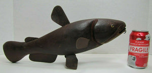 Folk Art  Catfish Fishing Decoy RAF Robert Allen Francis Adirondacks NY 1950s