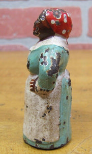 Antique Cook Wearing Apron Cast Iron Small Decorative Art Figural Paperweight