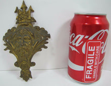 Load image into Gallery viewer, POSEIDON TRIDENT Antique 19c Brass Decorative Art Architectural Hardware Element
