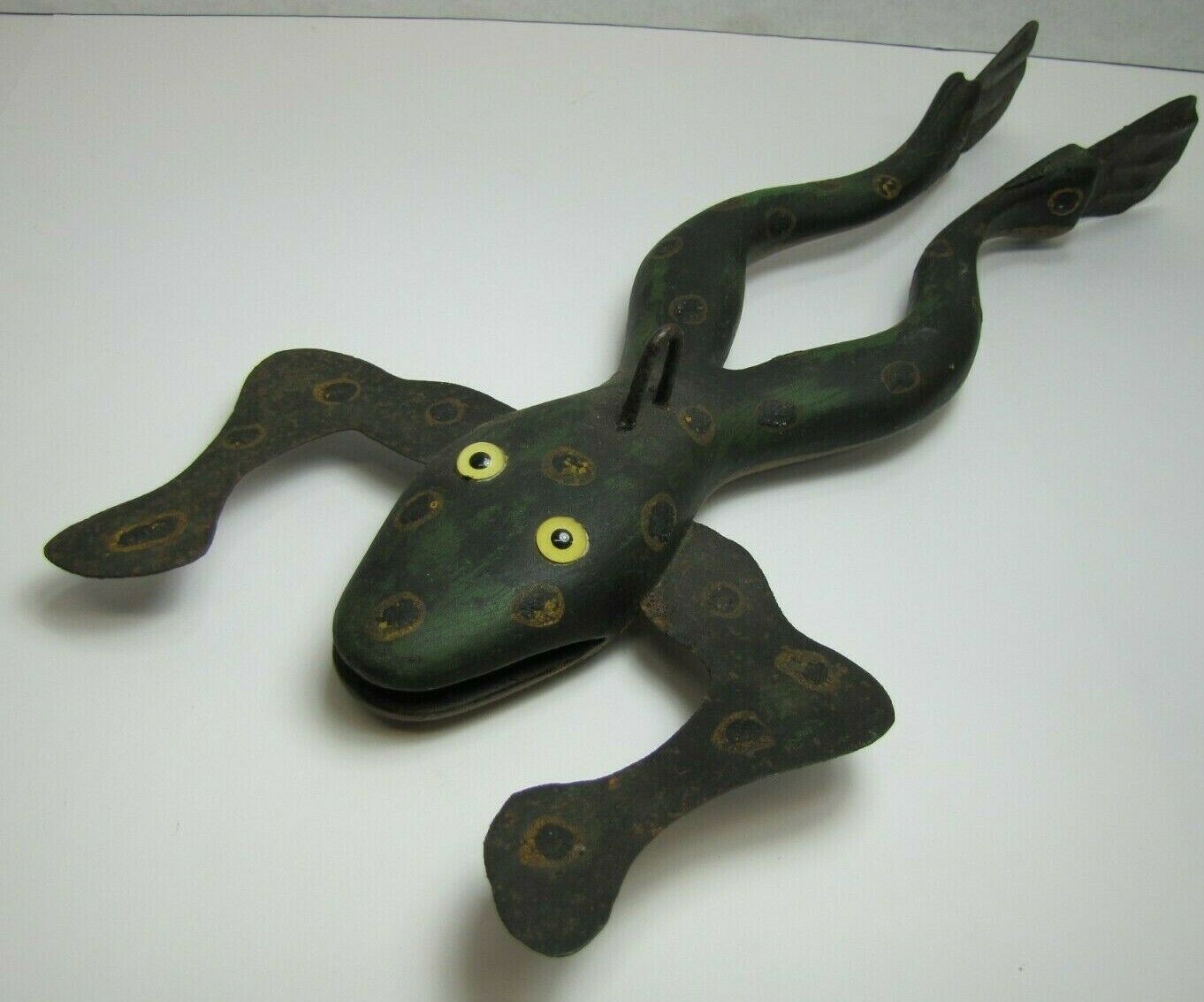 Folk Art FROG Ice Fishing Decoy RAF Robert Allen Francis Adirondacks N –  Aged2PerfectionStore