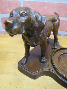 POINTER HUNTING DOG Old Tray NUART Creations NYC Art Deco Figural Ornate Detail