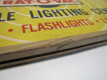 Load image into Gallery viewer, Old RAY-O-VAC Portable Lighting Center Store Display Sign Batteries Flashlights
