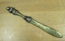 Load image into Gallery viewer, Antique Brass Letter Opener Page Turner Desk Art Lovely Thick Detailed Handle
