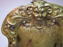 Load image into Gallery viewer, Antique Victorian Horned Devil Brass Tray evil head open mouth crumb dust ashes
