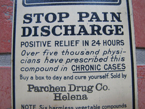 DR SANGERS Capsules GONORRHOEA GLEET STD Old Sign Quack Medicine Parchen Helena