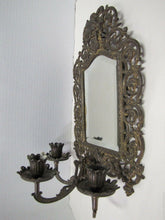 Load image into Gallery viewer, BRADLEY &amp; HUBBARD Antique Victorian Bevel Edge Mirror Triple Candle Holder B&amp;H

