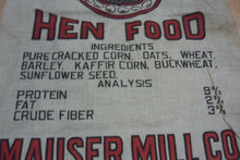 Load image into Gallery viewer, 1930s MAUSER&#39;S HEN FOOD Cloth Sack NRA Hen Graphics ALLENTOWN NORTHAMPTON
