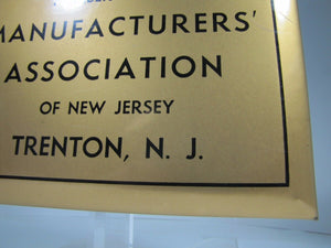 MEMBER of the MANUFACTURERS ASSOCIATION of NEW JERSEY Old Sign TRENTON NJ