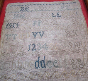 1830 LET ALL THE FOREIGN TONGUES ALONE ... SARAH ANN STAPP School Girl Sampler