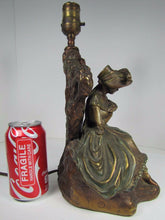 Load image into Gallery viewer, Antique Southern Belle Bonnie McLeary Armor Bronze Decorative Art Lamp Exquisite
