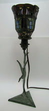 Load image into Gallery viewer, Geese Mallards Ducks Birds in Flight Bronze Brass Lamp Stained Glass Light Shade
