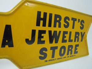 Antique Hirst's Jewelry Store Advertising Sign Christiana - Pennsylvania metal