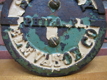 Load image into Gallery viewer, SECURITY ELEVATOR PHILA PA Old Cast Iron Plaque Sign Architectural Hardware Ad
