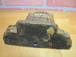 DOOR Antique Cast Iron Figural Doorstop Bookend Entrance Way Steps Landscape