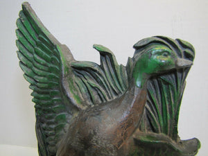 Antique Duck Mallard Bird Doorstop Bookend Decorative Art Statue Sportsman Lodge