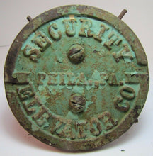 Load image into Gallery viewer, Old Security Elevator Co Phila Pa Cast Iron Plaque Sign Embossed Advertising
