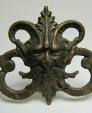 Load image into Gallery viewer, HORNED DEVIL HEADS Pair 19c Victorian Pull Bronze Brass Architectural Hardware
