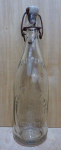 JOHN MACULLION & Co BOSTON MASS Antique Embossed Porcelain Top Soda Beer Bottle