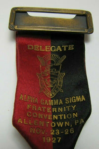 1927 ALPHA GAMMA SIGMA ALLENTOWN PA CONVENTION DELEGATE Medallion Whitehead Hoag