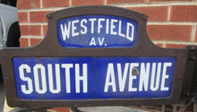 Load image into Gallery viewer, WESTFIELD AVE &amp; SOUTH AVE Antique Historic New Jersey Circle Street Road Ad Sign
