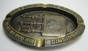 AMERICAN OIL PUMP & TANK Co CINN OHIO USA Old Cast Iron Advertising Tray Ashtray