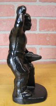 Load image into Gallery viewer, BLACKSMITH FOUNDRY IRON WORKER w ANVIL Antique Cast Iron Doorstop Bookend Statue
