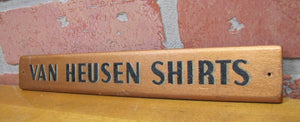 VAN HEUSEN SHIRTS Old Clothing Store Display Sign wood store display advertising